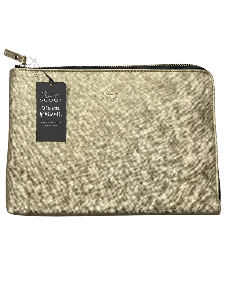 Scout Zip File Tech Case NWT Silver/Gold