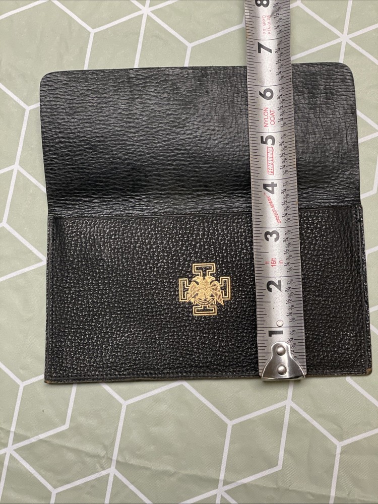 Vintage Leather Wallet, Scottish Rite, Freemason, Embossed