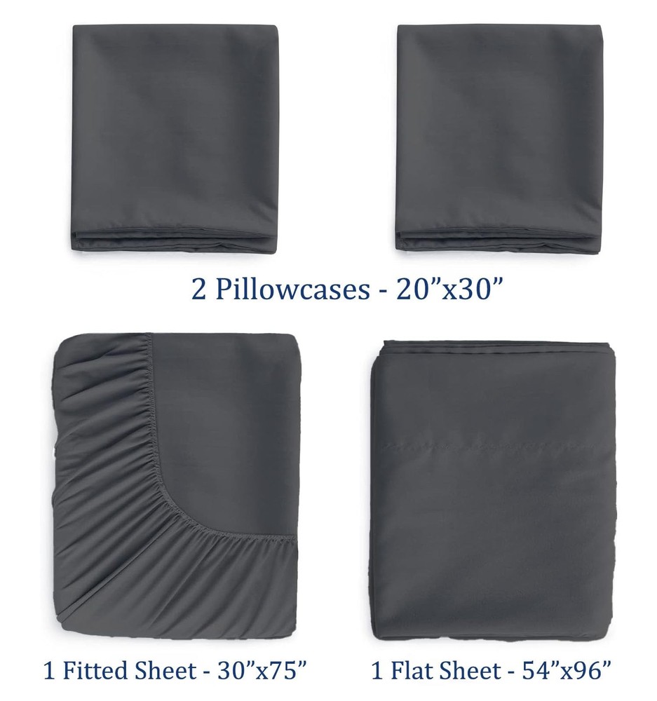Cot Sheets 30x75 - 4 Piece Cot Sheets Set - 600 Thread Count - 100% Cotton Co...