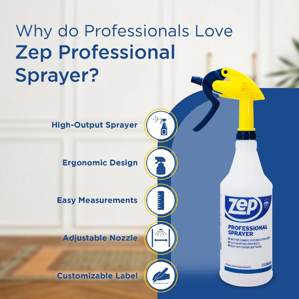 Zep Professional Spray Bottle 32 oz Adjustable Nozzle