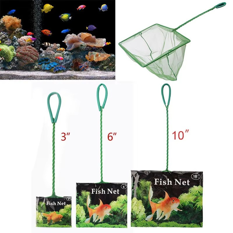10 Inch Aquarium Fish Net - Soft Nylon Mesh & Rust Resistant Handle for Easy Use