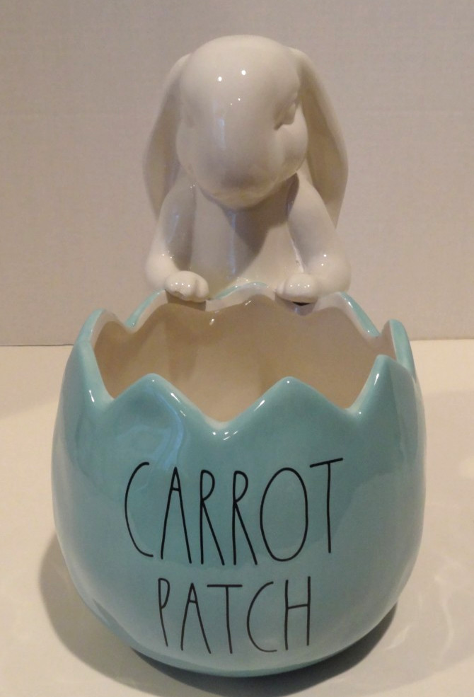 NEW RAE DUNN CARROT PATCH EASTER BUNNY CANDY BOWL PLANTER