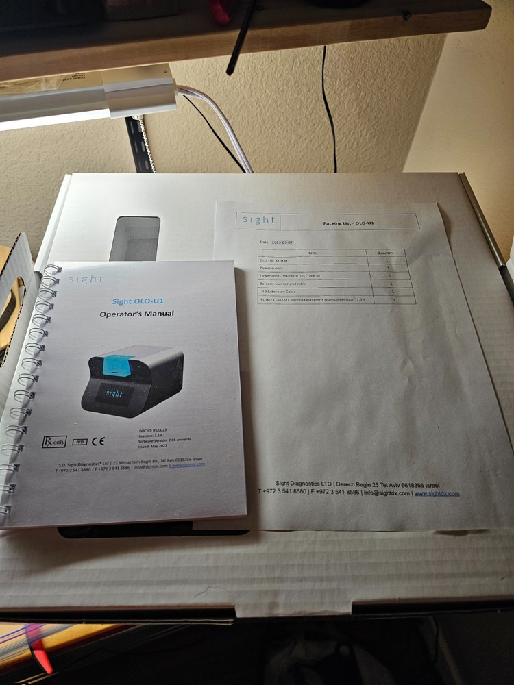 Sight Diagnostics OLO-U1 Hematology CBC Analyzer