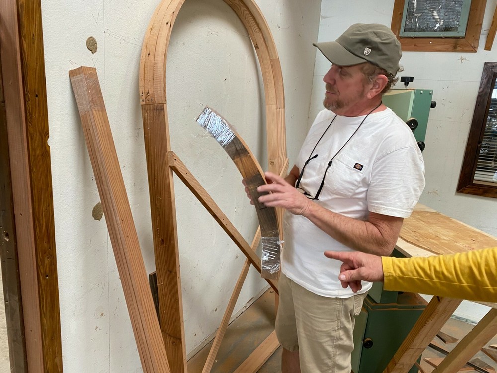 Solid reclaimed lumber + wrought iron pedestrian gate w/side jambs custom URSIZE