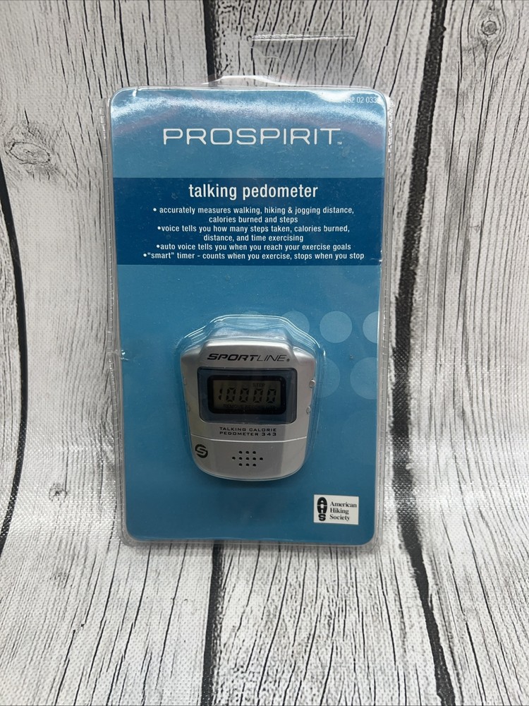 Prospirit Talking Pedometer - Silver Calorie Counting New