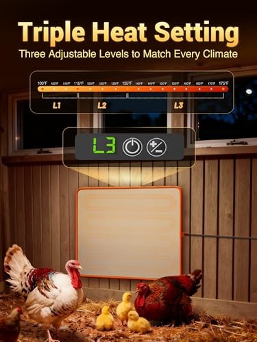 Brooder Heater for Chicks, Chicken Heating Brooder Plate with 3 Adjustable