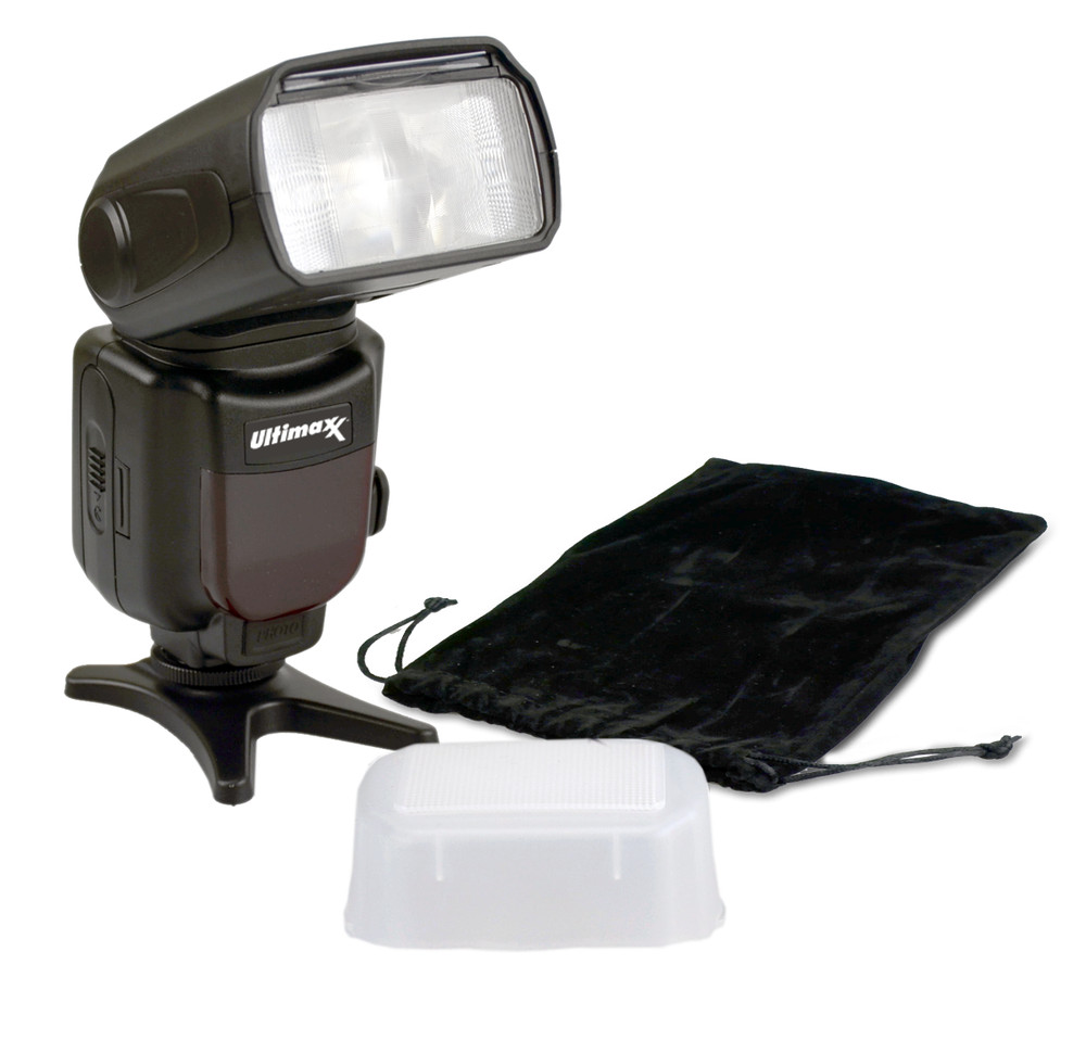 Universal Auto Flash w/ LCD Display by Ultimaxx - 8PC Accessory Bundle