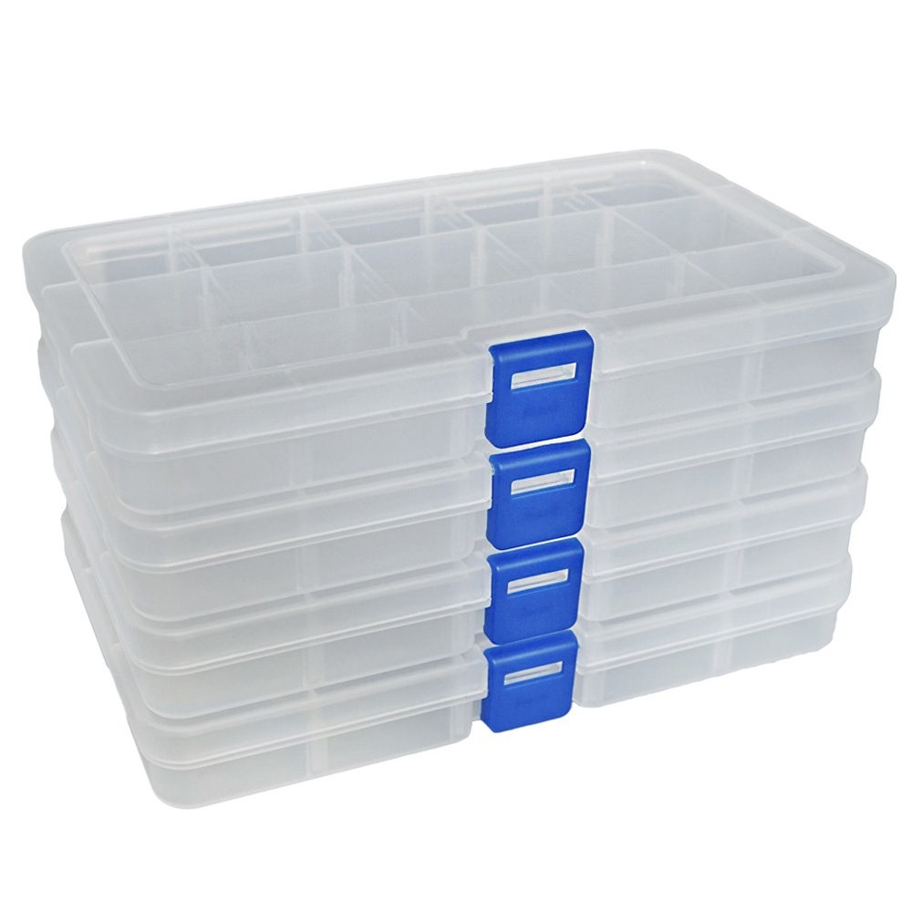 Plastic Organizer Container Storage Box Adjustable Divider Removable Grid Com...