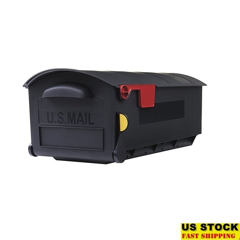 Durable Large Post Mounted Mailbox Weather Resistant W/ Delivery Flag Indicator