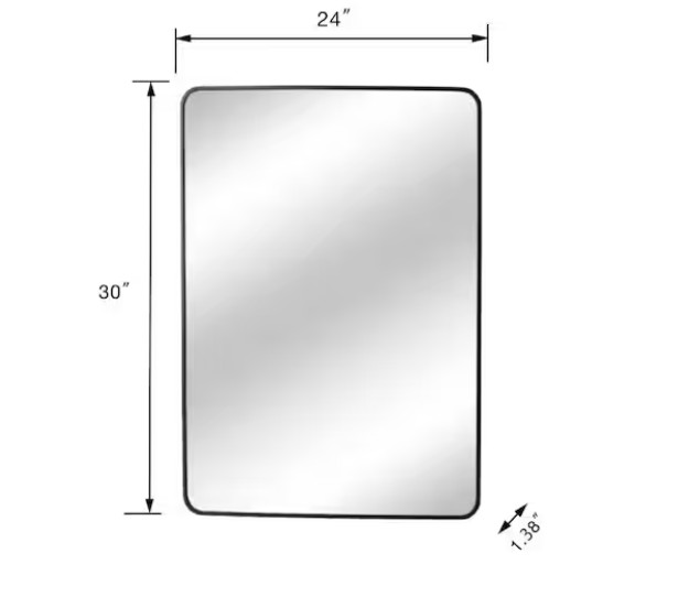 Home Decorators 24"W x 30"H Rectangular Black Aluminum Framed Vanity Mirror