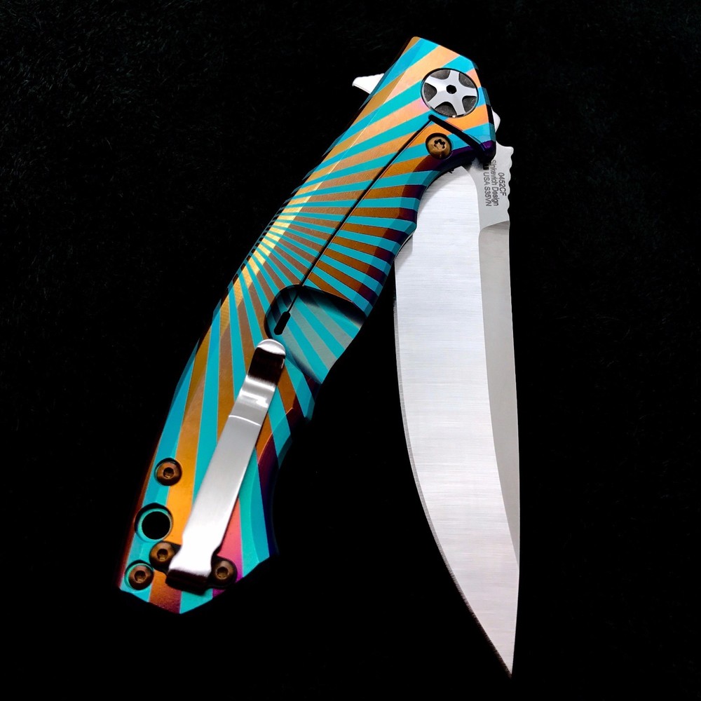 Zero Tolerance ZT 0452CF Plain Edge Folder BWL  Starburst Ano custom zt452cf