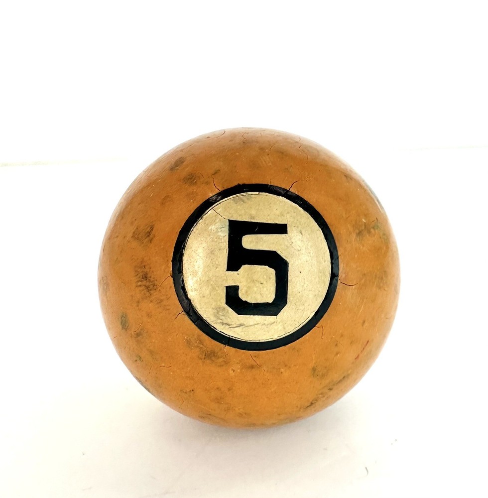 Vintage Clay #5 Solid Orange Pool Billiards Ball
