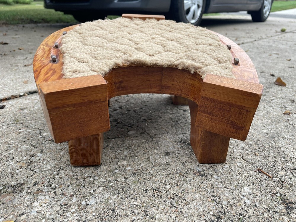 Antique primitive horse shoe Foot Rest Step Stool Solid Wood