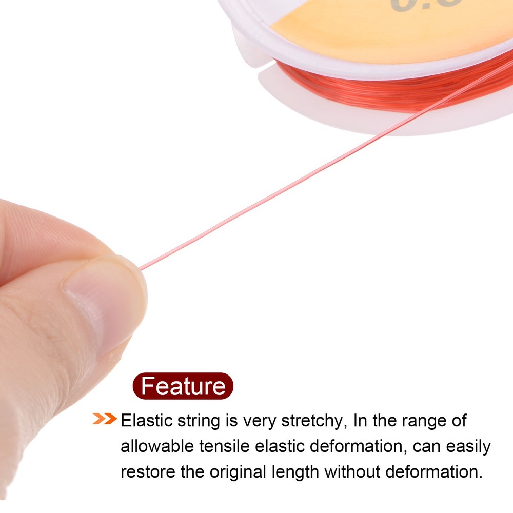 5pcs 0.5mm Elastic String Craft DIY Making Stretchy Cord Thread TPU, Red