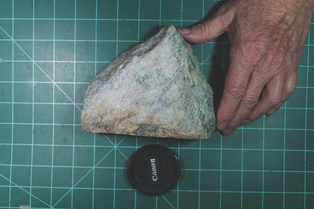 Great Four Pound Mariposite Faced Boulder for display or cabbing.