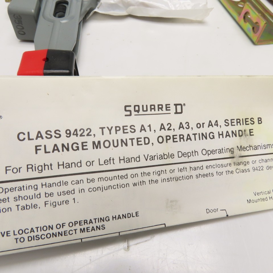 Square D Class 9422 Type A1 Flange Mounted Operating Handle Series B