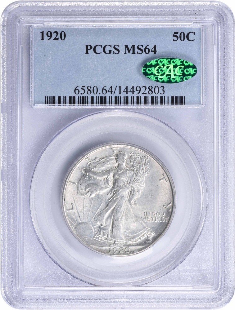 1920 Walking Liberty Silver Half Dollar MS64 PCGS (CAC)