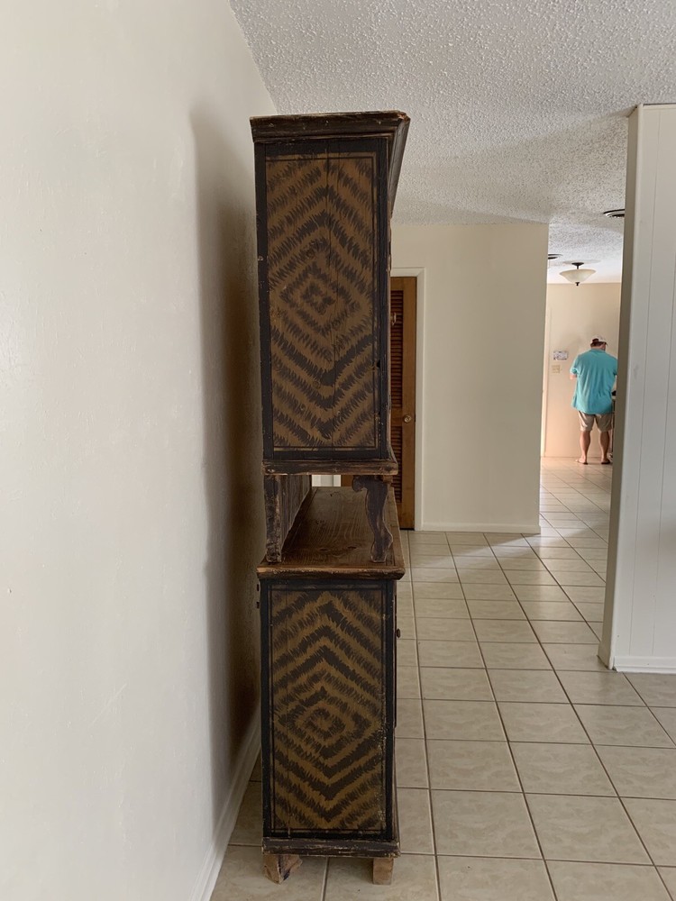 1800’s Antique Scandinavian Hand Painted Pine Sideboard
