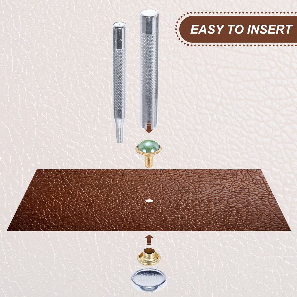 7.5mm Turquoise Studs Rivets, 30 Sets Leather Rivets, White