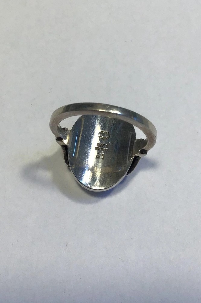 Georg Jensen Sterling Silver Ring No 51 Silver Stone