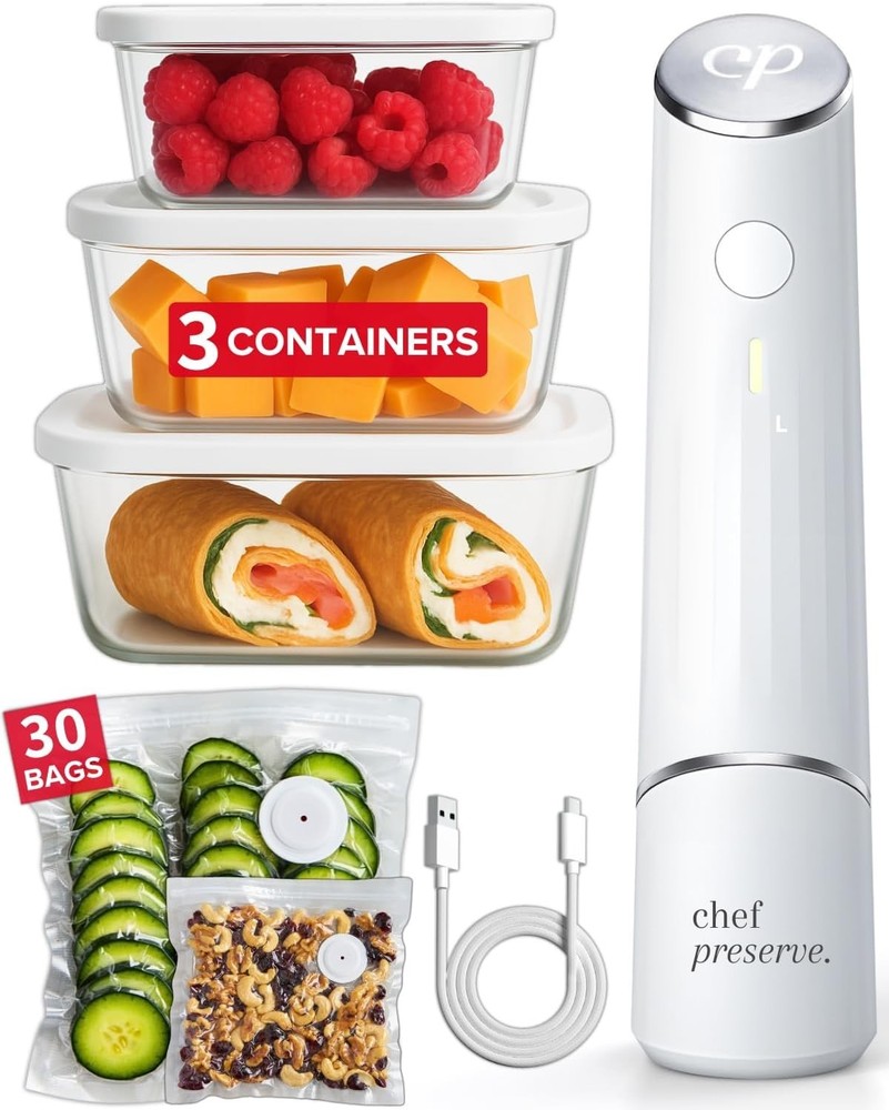Compact Vacuum Sealer + Glass Containers