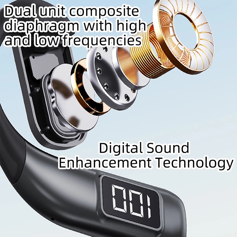Bluetooth 5.5 Wireless Headset Driving Trucker Earbuds Noise Cancelling