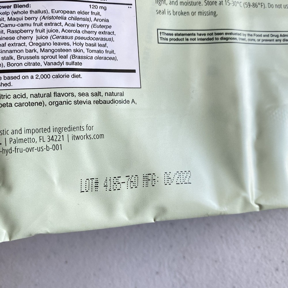It Works Power Hydrate Fruit Punch Energy & Immune Support Single Serve Packets