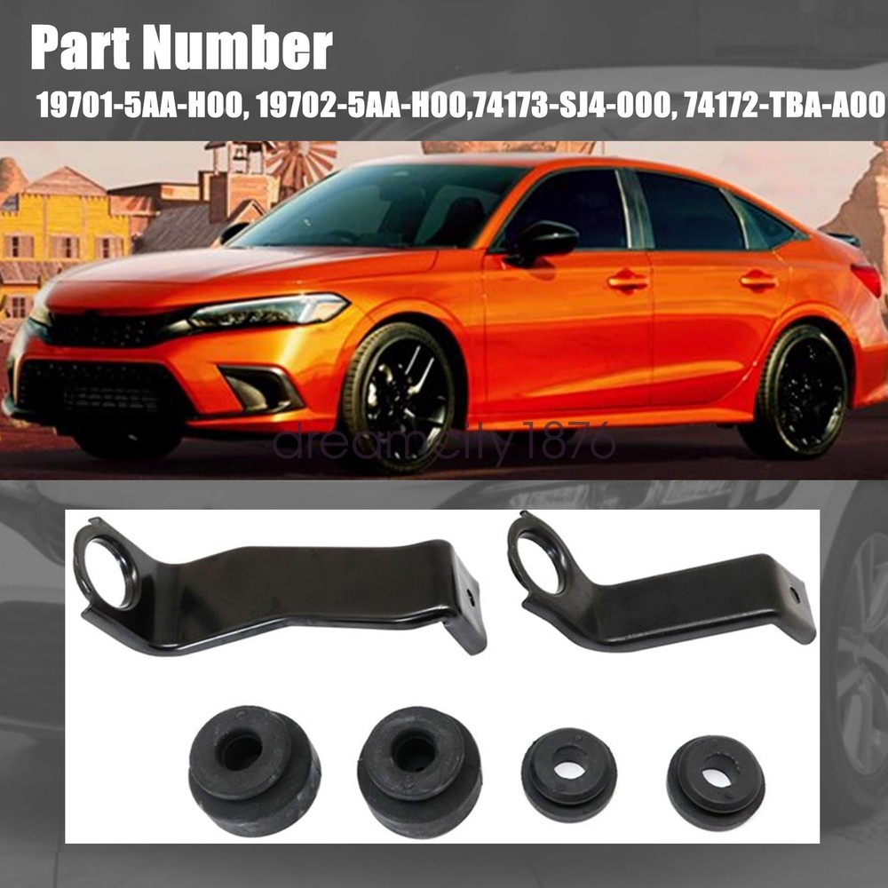 1 Set For Civic 2016-2020 2021 Stay Inter-Cooler Bracket & Bushing Upper Lower