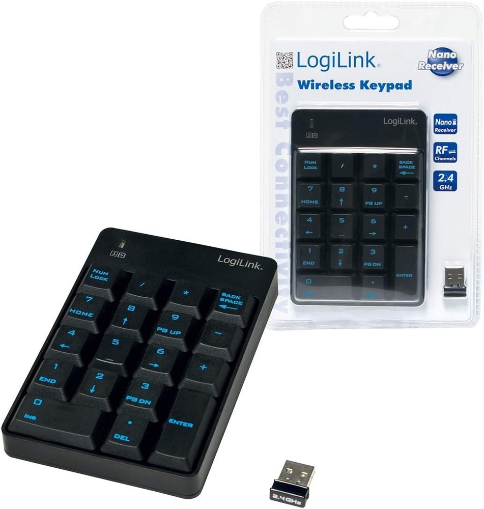 LogiLink ID0120 Wireless Numeric Keypad with 18 Keys
