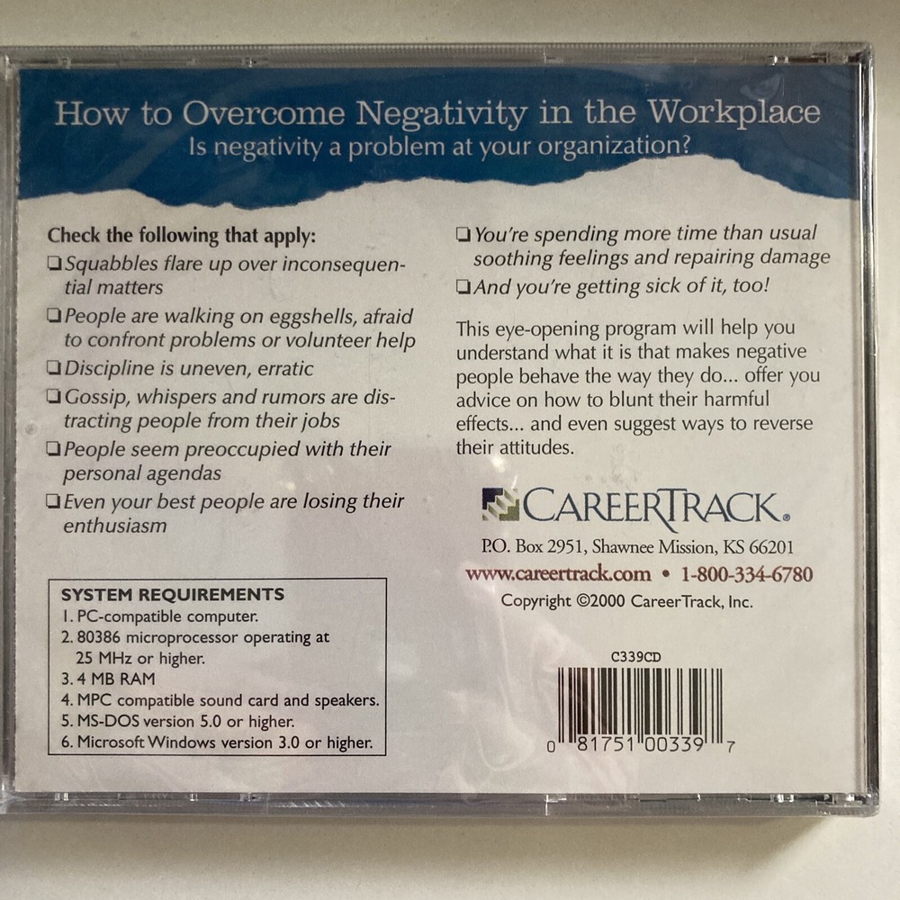 How to Overcome Negativity in the Workplace [Interactive CD-ROM] Q