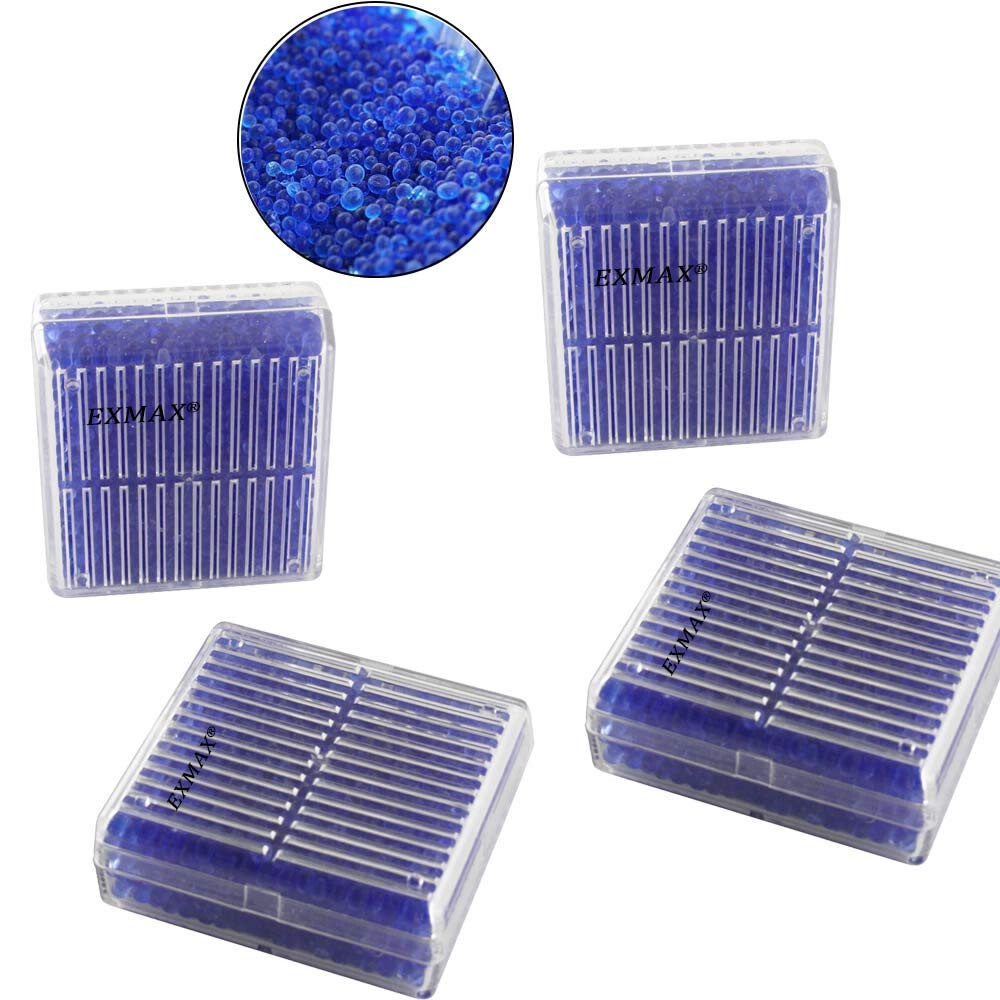 EXMAX Blue Silica Gel Beads(2-4mm)  for Camera Microscopes Telescopes - 4 Pack