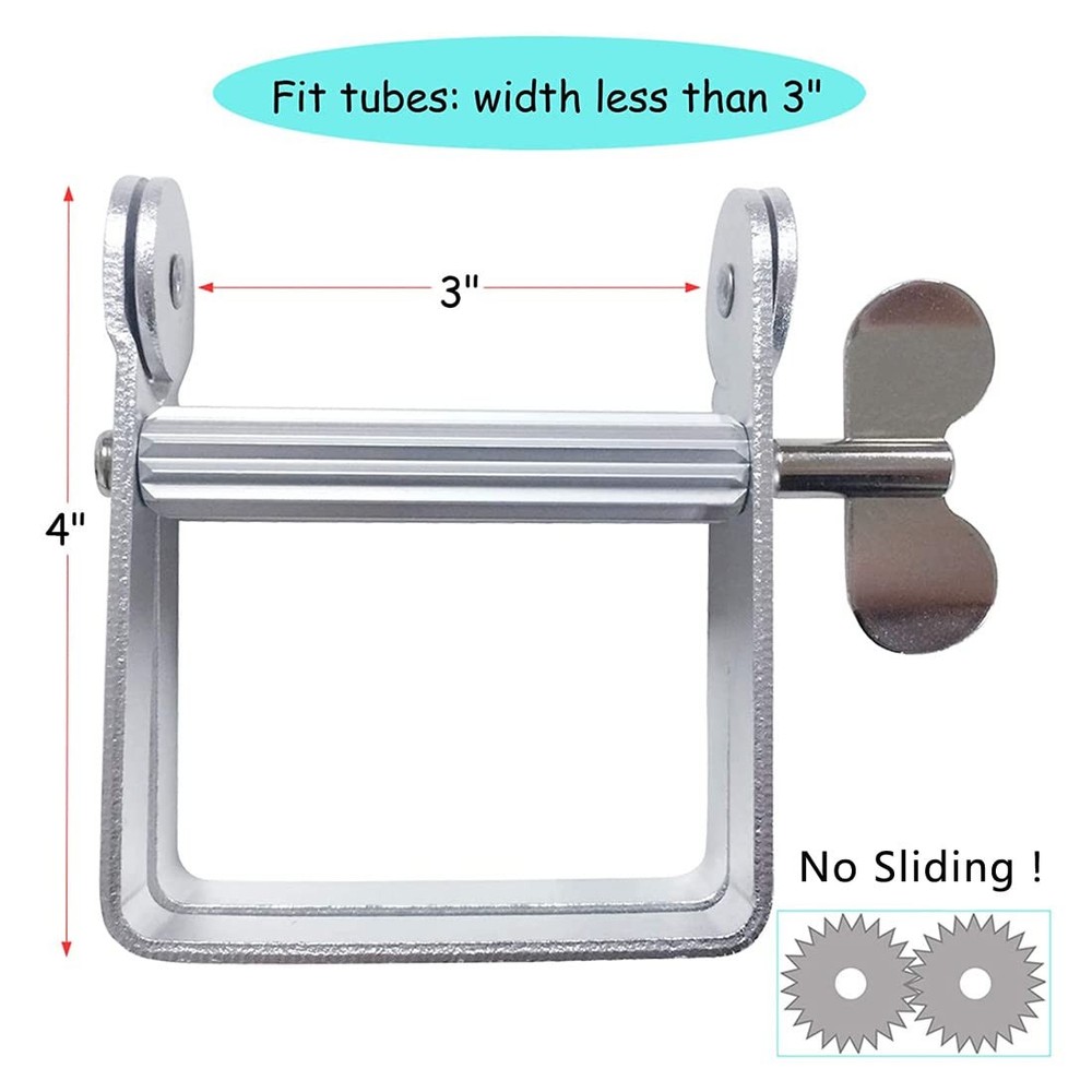 Toothpaste Squeezer, Metal Tube 1 Count (Pack of 1), Silver
