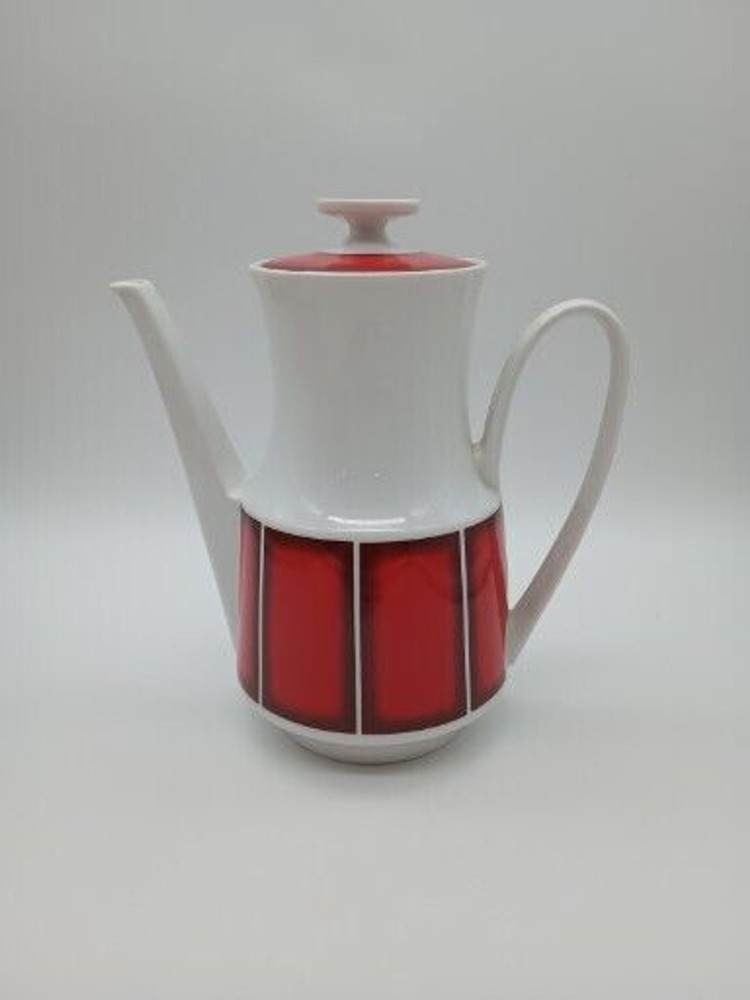 Winterling Marktleuthen MCM Teapot Red White Bavaria