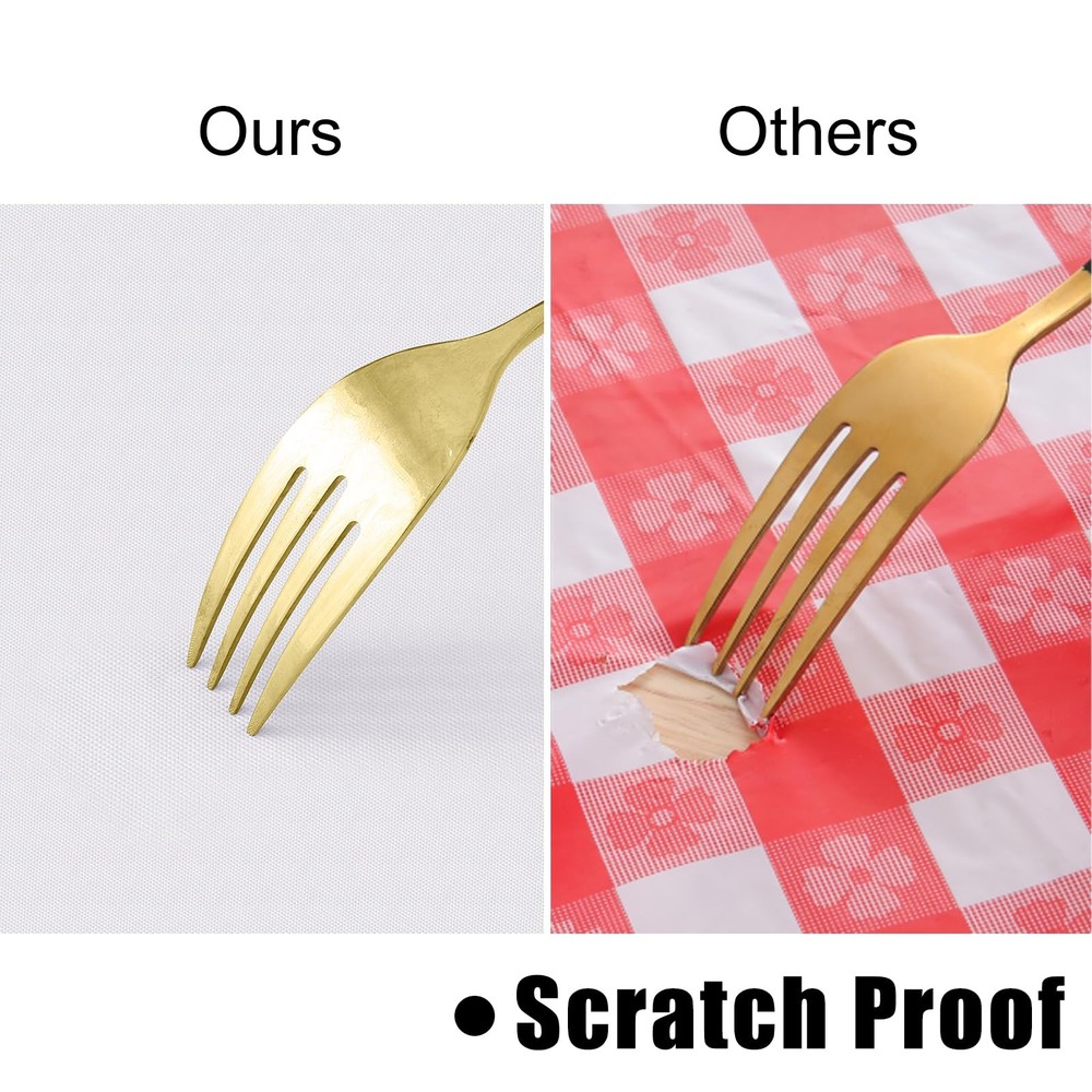 homing 2 Pack Rectangle Vinyl Tablecloth, 84" x 60" (Rectangular), White