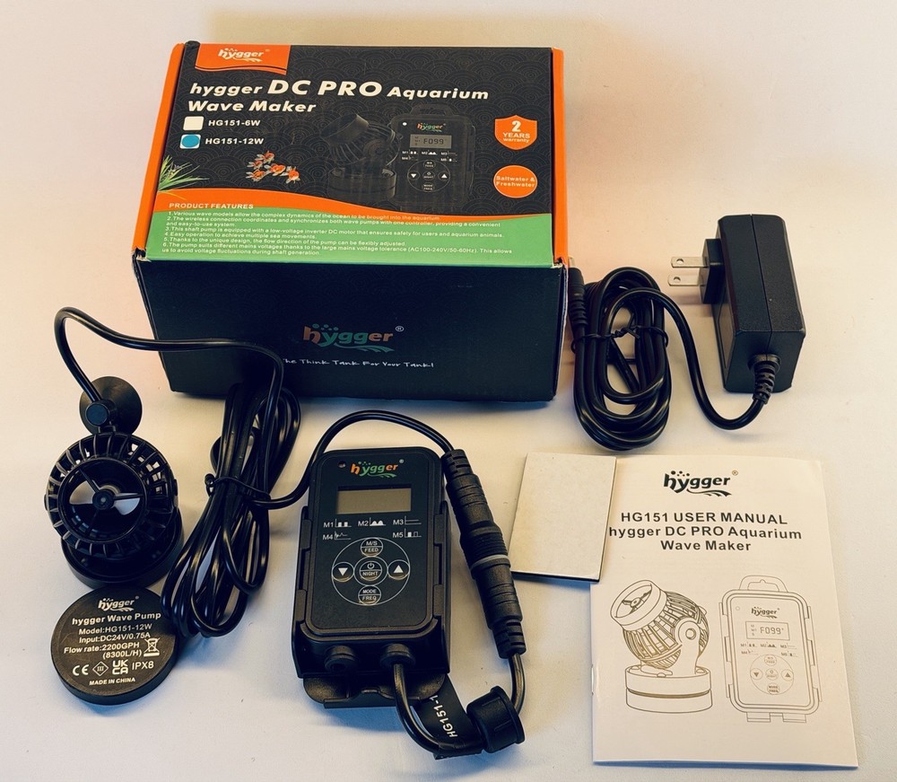 hygger Aquarium Wave Maker w/ Intelligent Controller, 5 Wave Modes HG151- 12W
