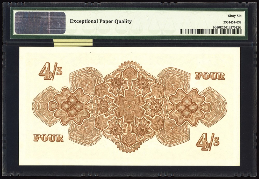 Tonga 4 Shillings 1966 P9e PMG Gem Uncirculated 66 EPQ