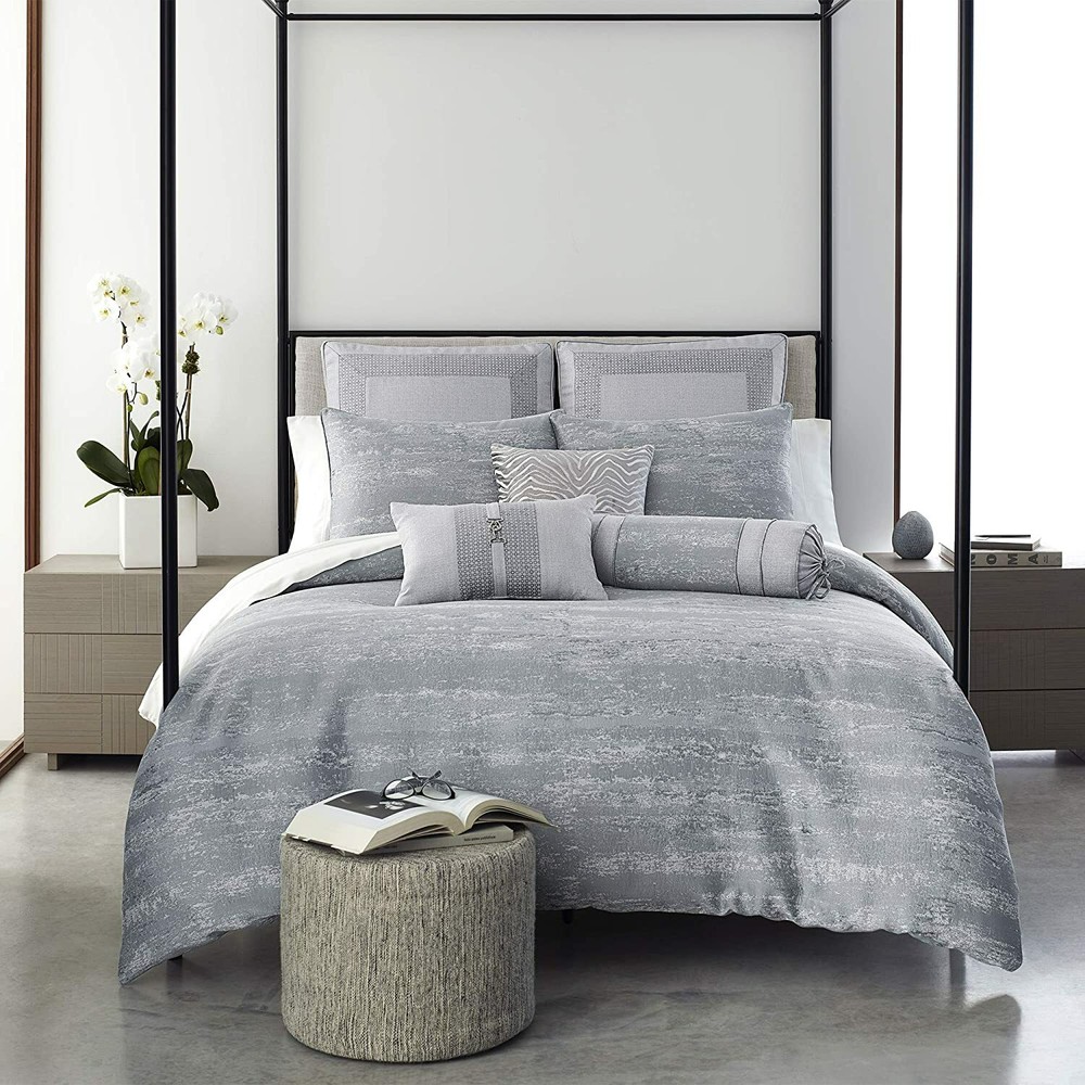 Croscill Euro Sham Nova Silver Polyester 26 x 26 Inches