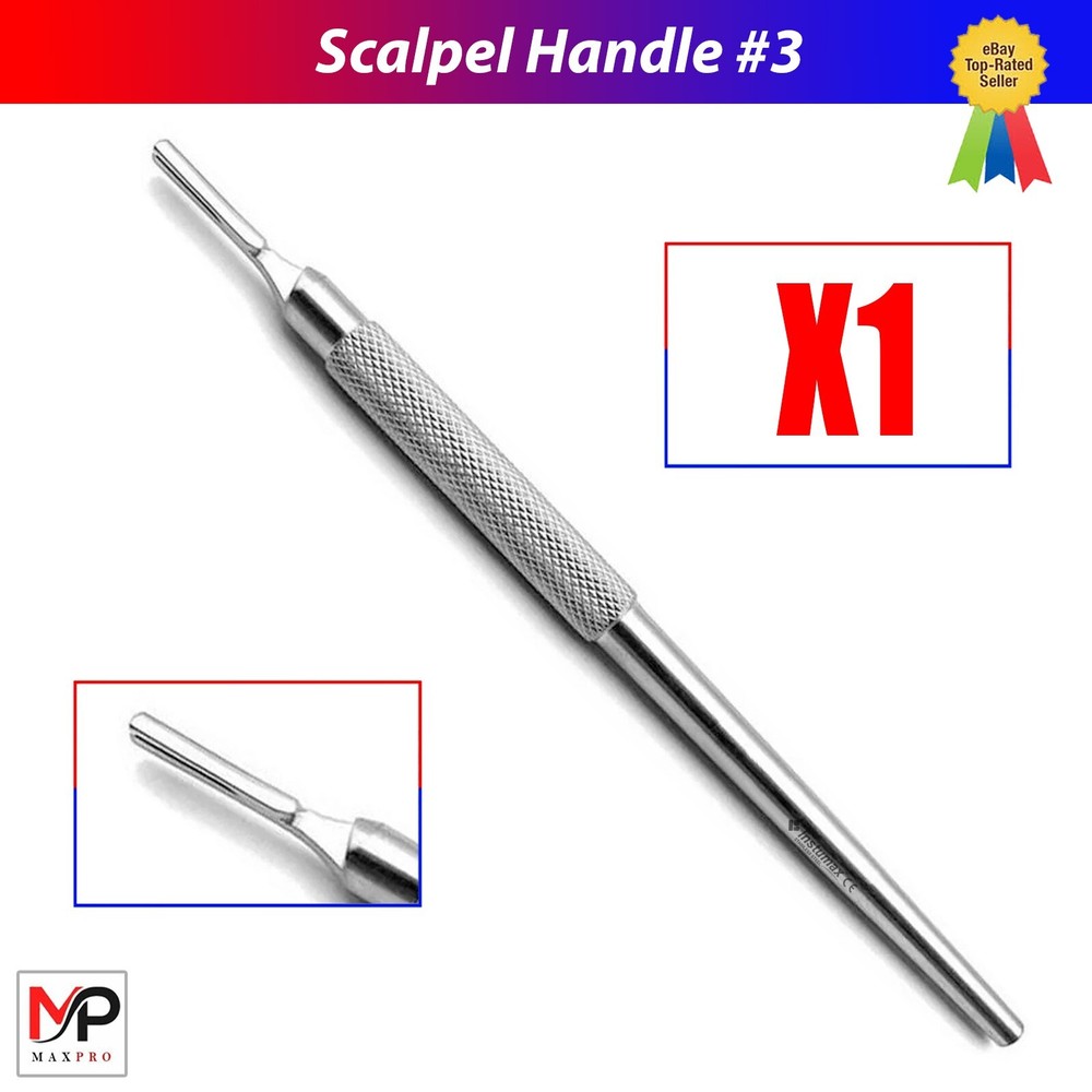 Scalpel Handle #3 Round Stainless Steel , Durable Surgical Veterinary