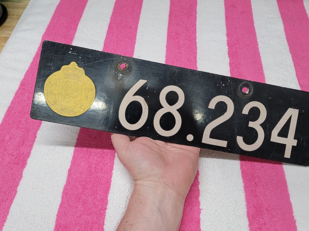 Vintage Denmark Army License Plate