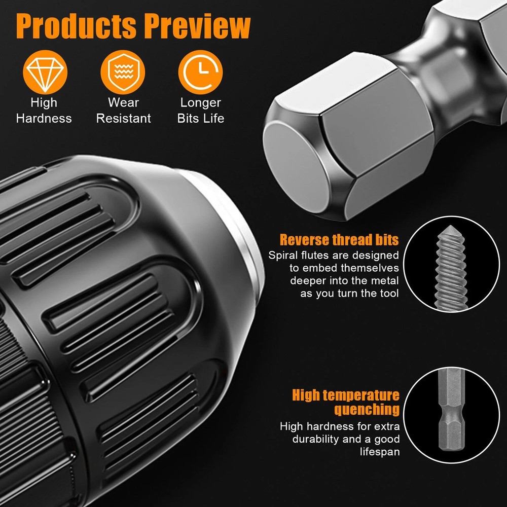 6Pcs Stud Screw Extractor Remover For long-lasting reliability and durability