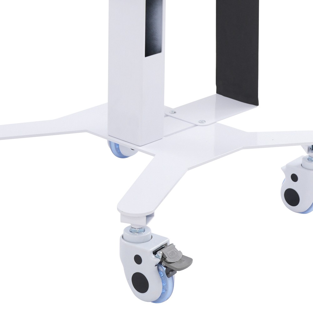 Adjustable Height Rolling Desk Computer Cart Mobile PC Laptop Workstation Table