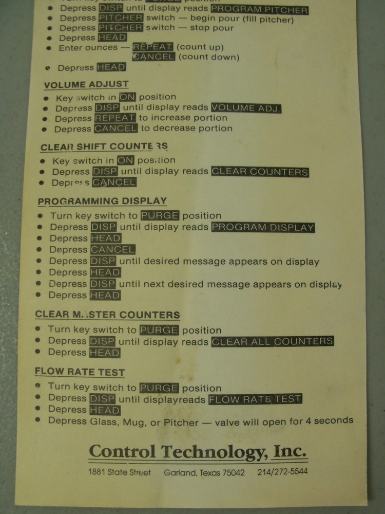 Draft Beer Delivery System Mug Pitcher Computer Control Tap