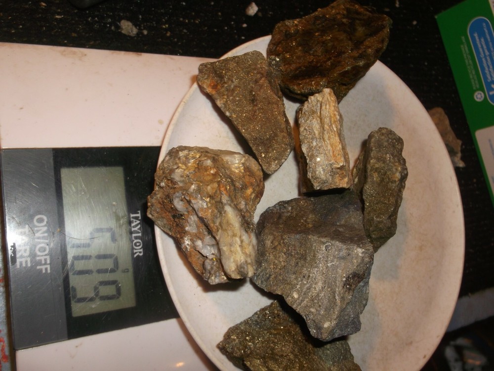 Gold, silver, copper, 454 grams samples ,ore high grade .
