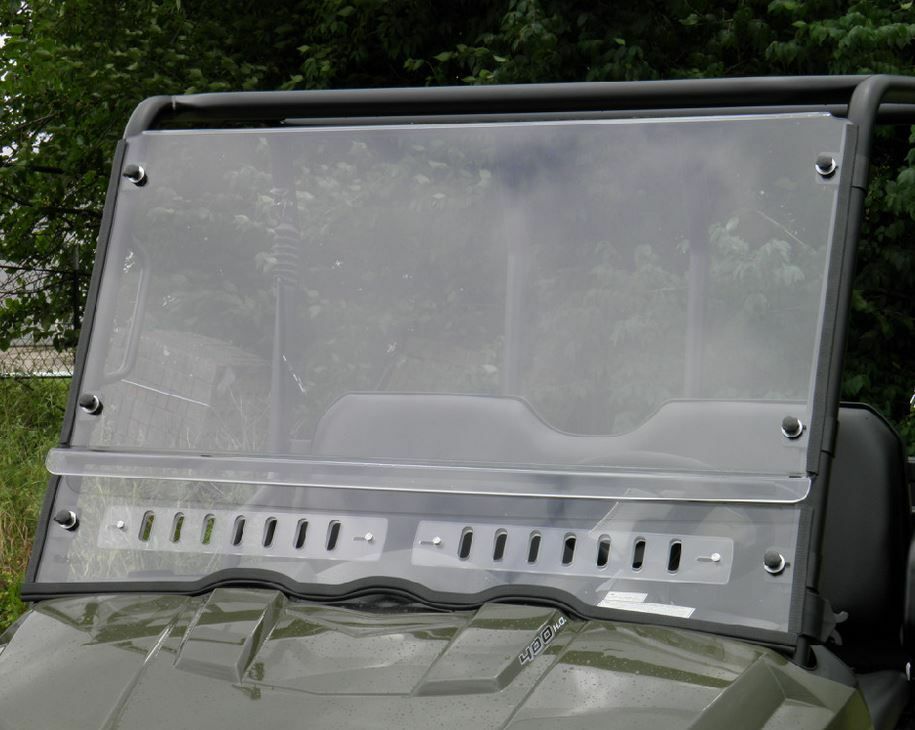 2009-2014 Polaris Ranger Mid Size 2-Pc Vented Windshield with Loop Clamps