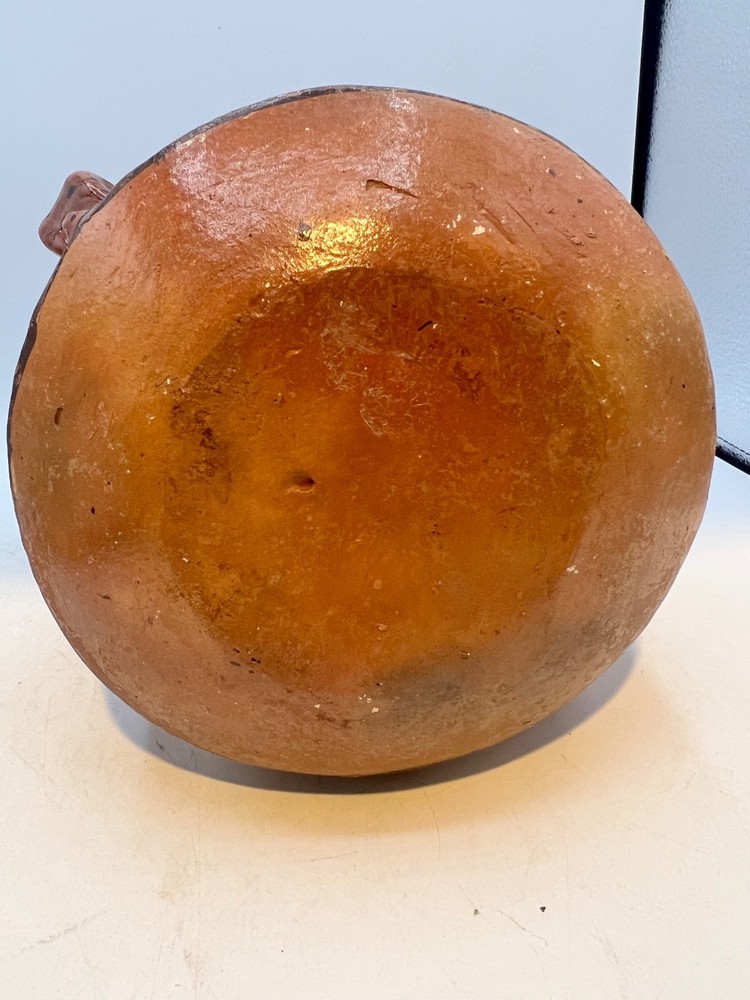 Peruvian ceramic stirrup vase with Jaguar handles and geometric designs