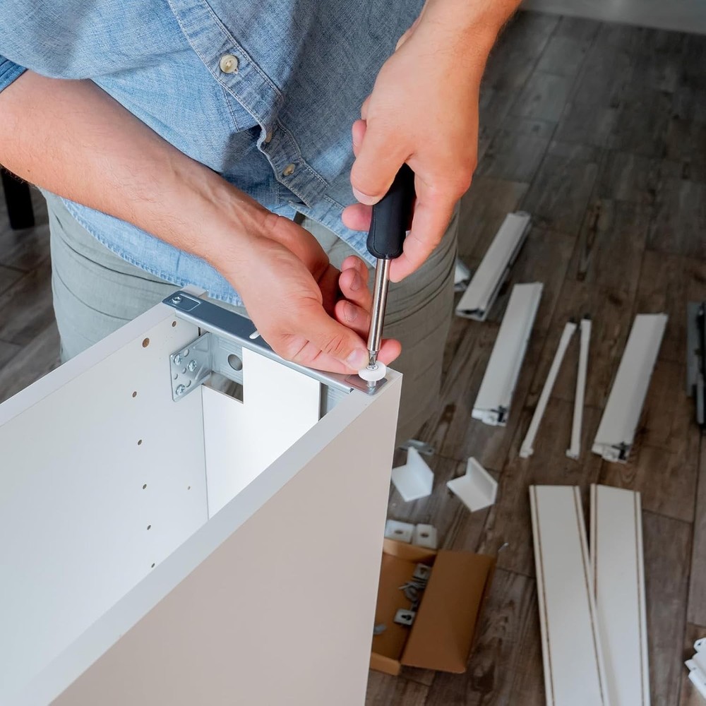 6Pcs Drawer Rollers, 19mm White Plastic Wheels Replacement