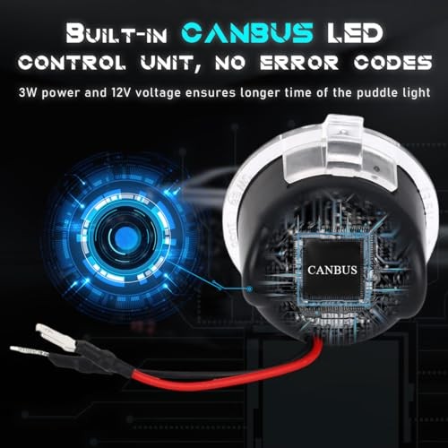 2 PCS Side Mirror Puddle LED Lights, High Brightness Car Side Mirror Puddle