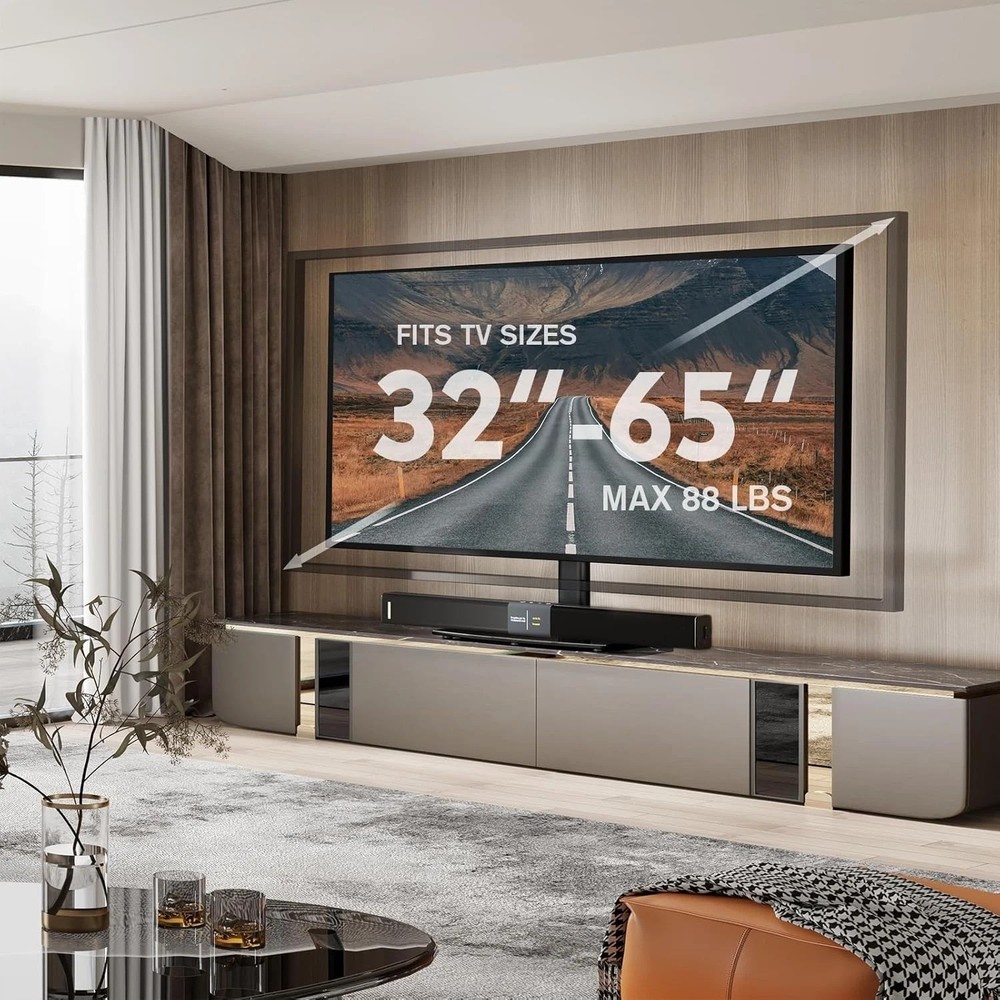 Table Top TV Stand 32-65" | 4 Level Height Adjustments-