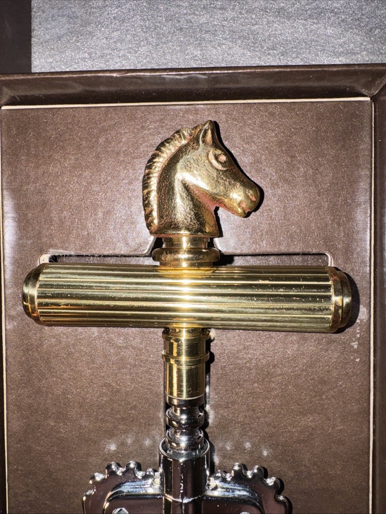Vintage Neiman Marcus Horse Head Corkscrew Brass & Stainless Maxwell Phillips