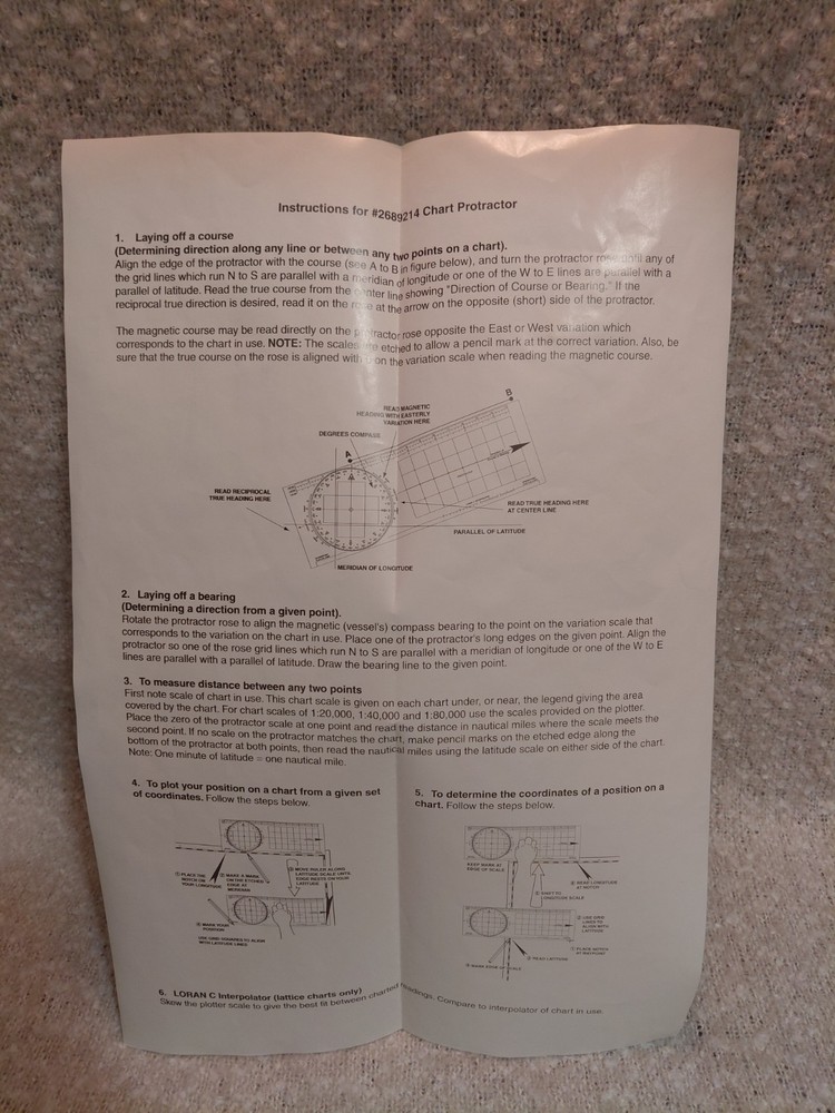 Weems & Plath 255 Marine Navigation Charr Protractor